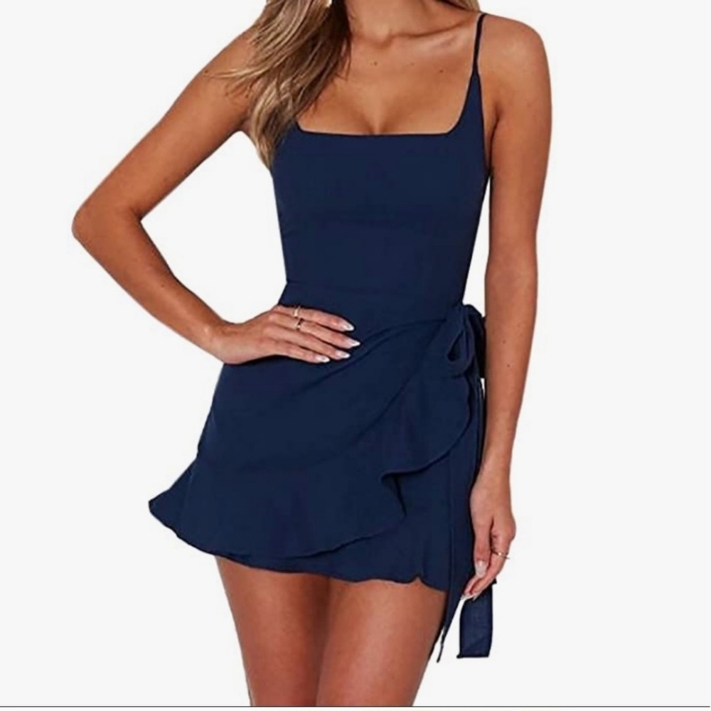 Elegant Navy Cocktail Blue Dress